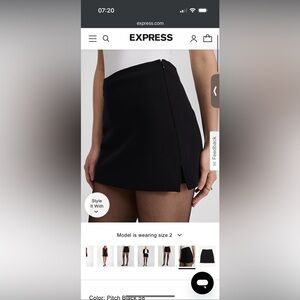 NWT Editor Black Mini Skort